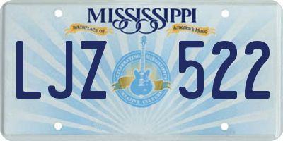 MS license plate LJZ522