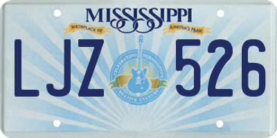 MS license plate LJZ526