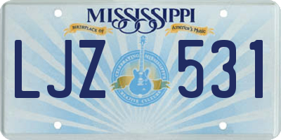 MS license plate LJZ531