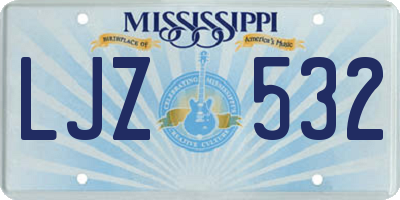 MS license plate LJZ532