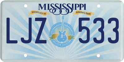 MS license plate LJZ533