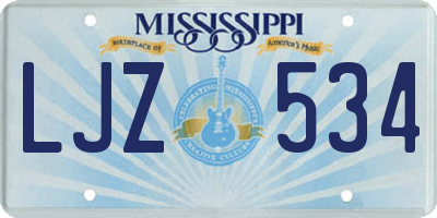 MS license plate LJZ534