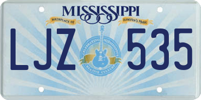 MS license plate LJZ535