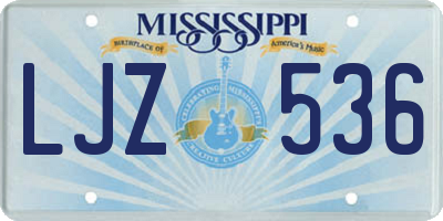 MS license plate LJZ536