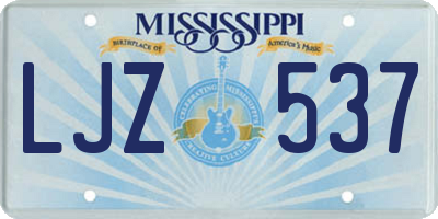 MS license plate LJZ537