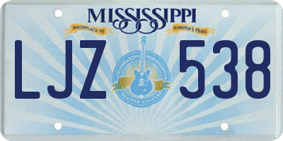 MS license plate LJZ538