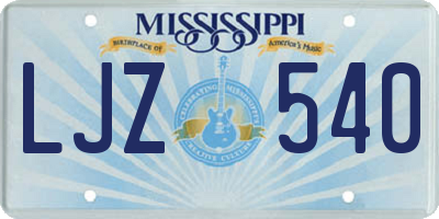 MS license plate LJZ540