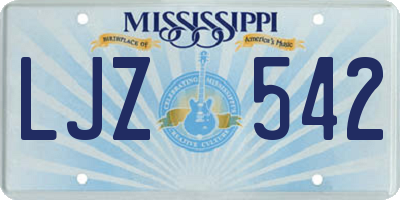 MS license plate LJZ542