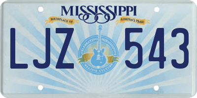 MS license plate LJZ543