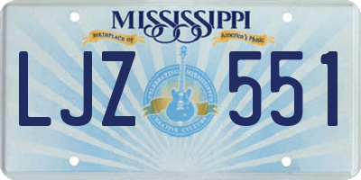 MS license plate LJZ551