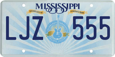 MS license plate LJZ555
