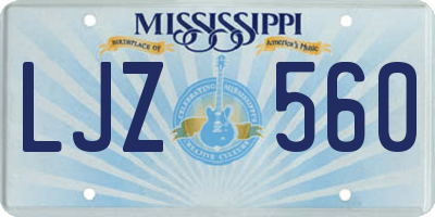 MS license plate LJZ560