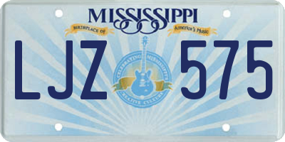 MS license plate LJZ575