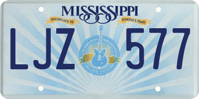 MS license plate LJZ577