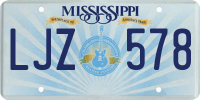 MS license plate LJZ578