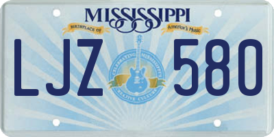 MS license plate LJZ580