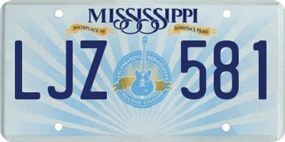 MS license plate LJZ581