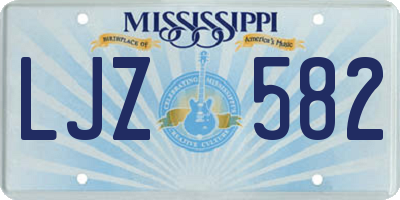MS license plate LJZ582