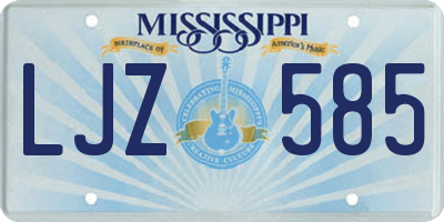 MS license plate LJZ585