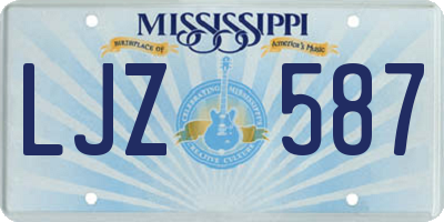 MS license plate LJZ587