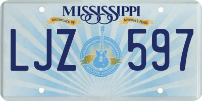 MS license plate LJZ597