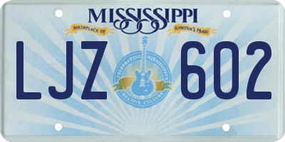MS license plate LJZ602