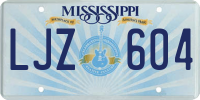MS license plate LJZ604