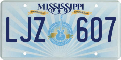 MS license plate LJZ607