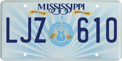 MS license plate LJZ610