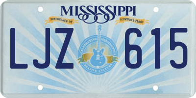 MS license plate LJZ615