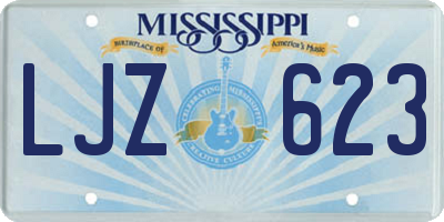 MS license plate LJZ623