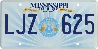 MS license plate LJZ625