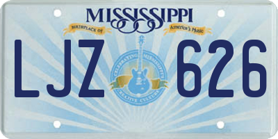 MS license plate LJZ626