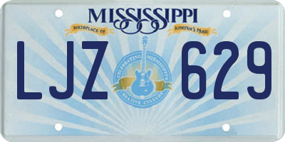 MS license plate LJZ629
