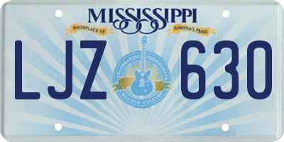 MS license plate LJZ630
