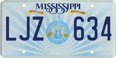 MS license plate LJZ634