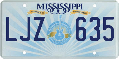 MS license plate LJZ635