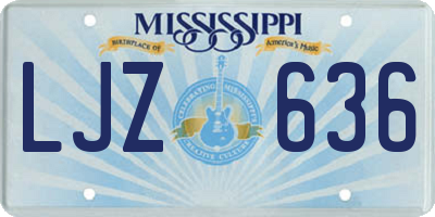 MS license plate LJZ636