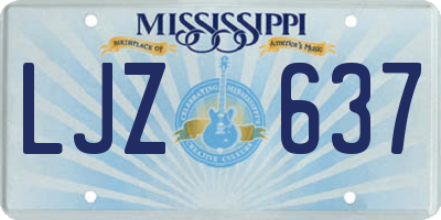 MS license plate LJZ637