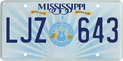 MS license plate LJZ643
