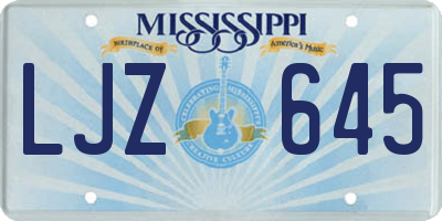 MS license plate LJZ645