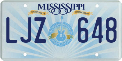 MS license plate LJZ648