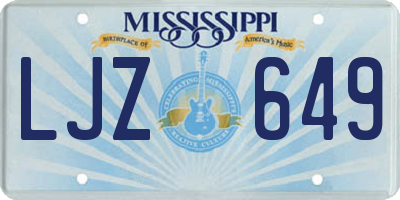 MS license plate LJZ649