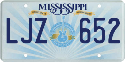 MS license plate LJZ652