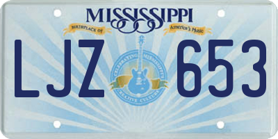 MS license plate LJZ653