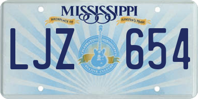 MS license plate LJZ654