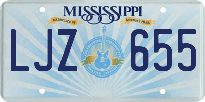 MS license plate LJZ655