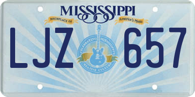 MS license plate LJZ657