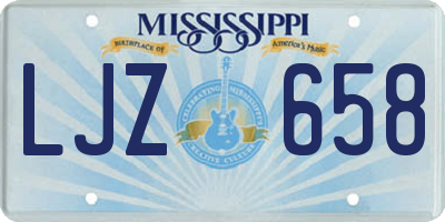 MS license plate LJZ658