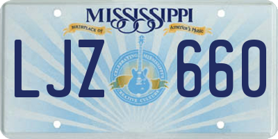 MS license plate LJZ660